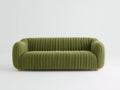 Canapé 3 places - Tissu - Bois - 210 x 92 x 78 cm - Vert olive - Style contemporain