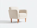 Fauteuil - Tissu - Bois - 81x79x83 cm - Crème - Style moderne