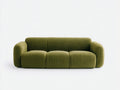 Canapé 3 places - Velours côtelé - 208 x 96 x 76 cm - Vert olive - Style contemporain