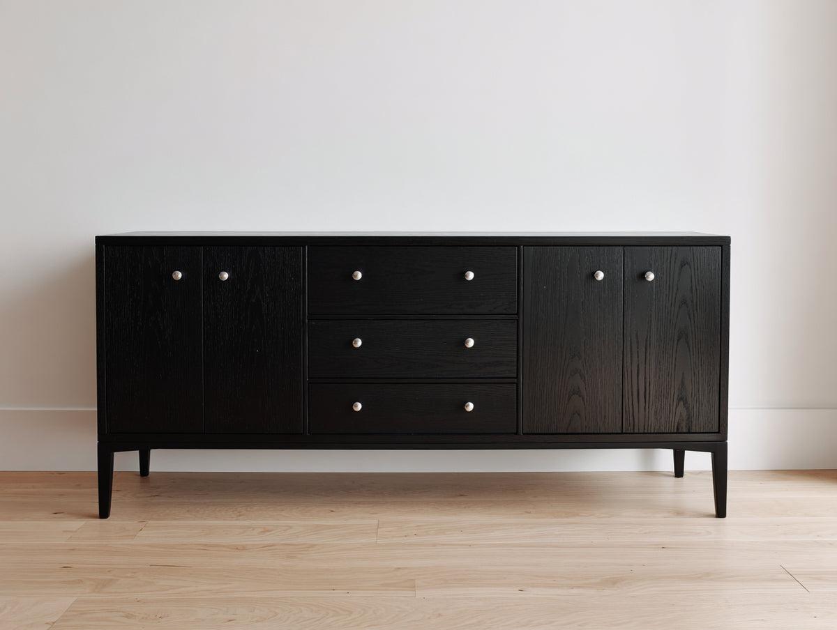 Meuble d'entrée - Bois - 180 x 45 x 75 cm - Noir - Style moderne