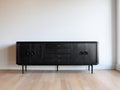 Meuble d'entrée - Bois - 200 x 45 x 75 cm - Noir - Style moderne