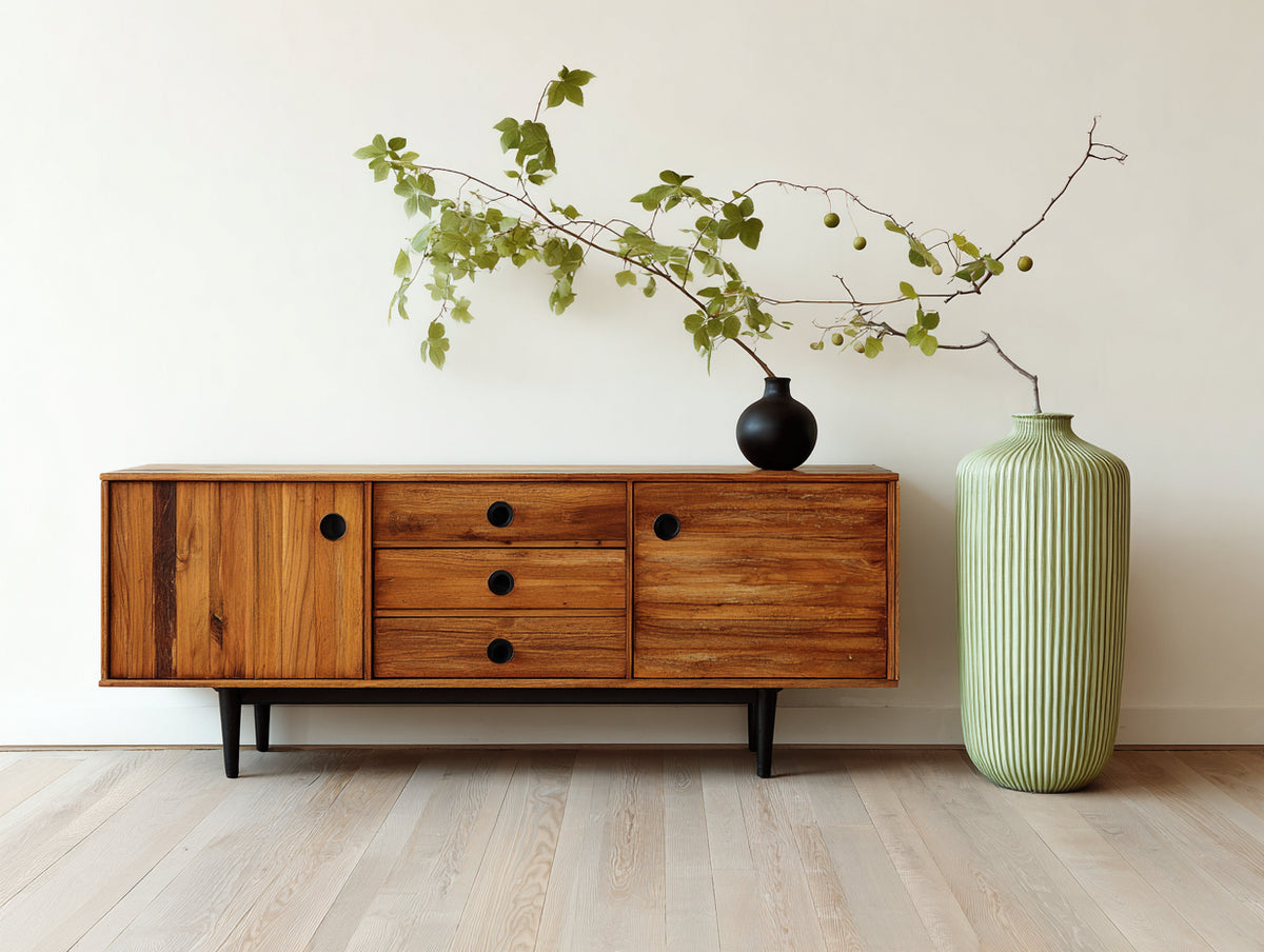 Meuble d'entrée - Bois - 180 x 45 x 75 cm - Marron - Style moderne