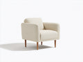 Fauteuil - Tissu-Bois - 84x80x81 cm - Crème - Style moderne