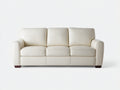 Canapé 3 places - Cuir synthétique - 206 x 91 x 87 cm - Blanc crème - Style moderne
