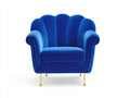 Fauteuil - Velours-Métal - 88x82x92 cm - Bleu roi-Doré - Style Art déco