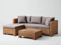 Canapé de jardin - Résine tressée-tissu - 236 x 160 x 76 cm - Taupe-brun naturel - Style contemporain