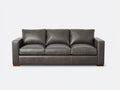 Canapé 3 places - Similicuir - 216 x 92 x 85 cm - Gris taupe - Style contemporain
