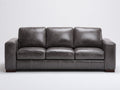 Canapé 3 places - Revêtement synthétique - 218 x 94 x 88 cm - Gris foncé - Style contemporain