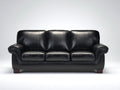 Canapé 3 places - Similicuir - Bois - 216 x 96 x 93 cm - Noir - Style classique