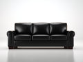 Canapé 3 places - Similicuir - 208 x 91 x 89 cm - Noir - Style classique