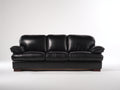 Canapé 3 places - Similicuir-Bois - 214 x 98 x 94 cm - Noir - Style classique