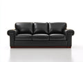 Canapé 3 places - Similicuir - 212 x 95 x 92 cm - Noir - Style classique