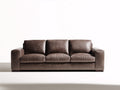 Canapé 3 places - Similicuir - 218 x 94 x 86 cm - Brun taupe - Style contemporain