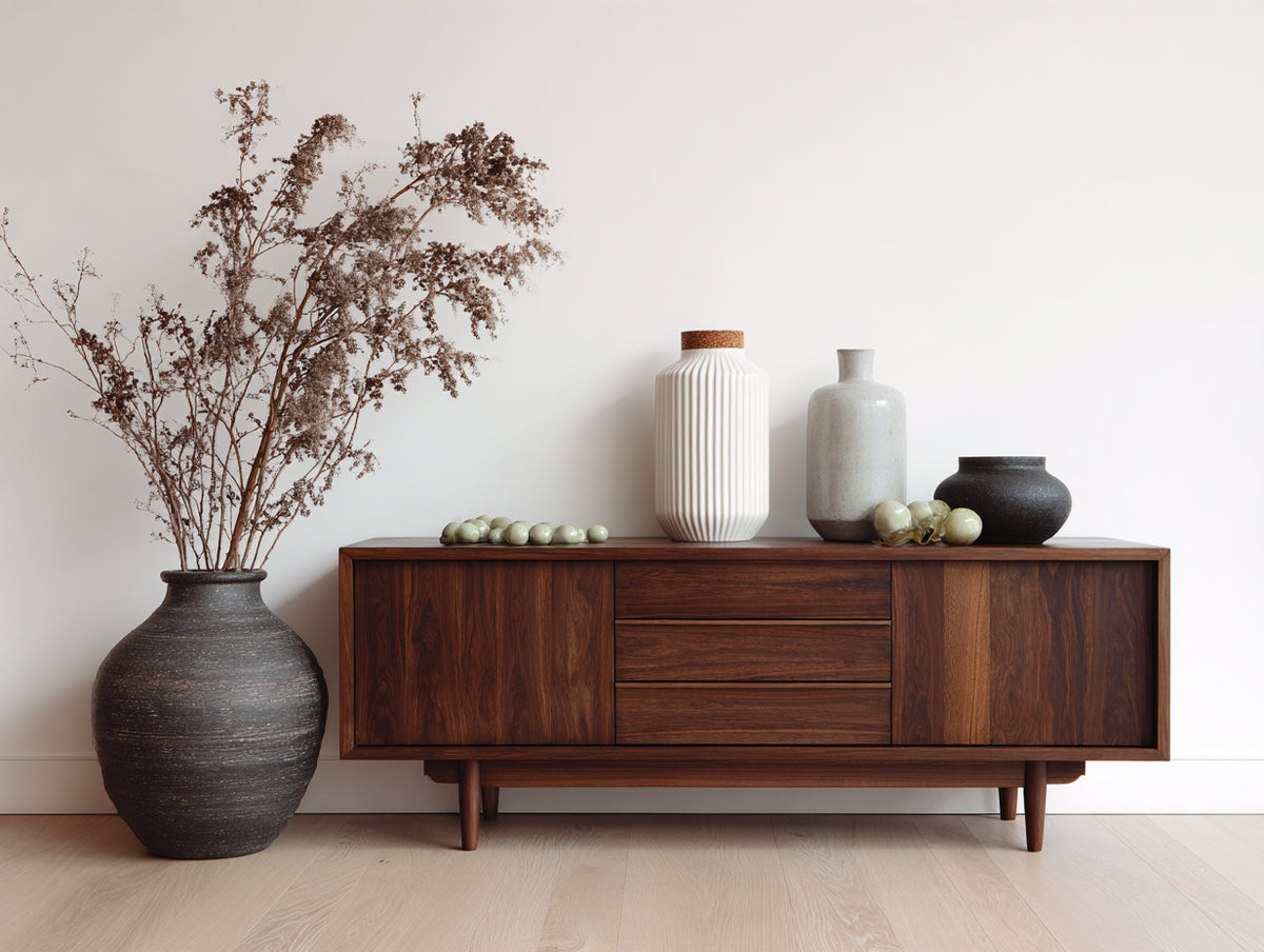 Meuble d'entrée - Bois - 180 x 45 x 75 cm - Marron foncé - Style moderne