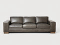 Canapé 3 places - Revêtement synthétique - 220 x 94 x 86 cm - Gris taupe - Style contemporain