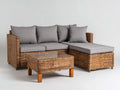 Canapé de jardin - Résine tressée-tissu - 232 x 166 x 78 cm - Gris-brun naturel - Style contemporain